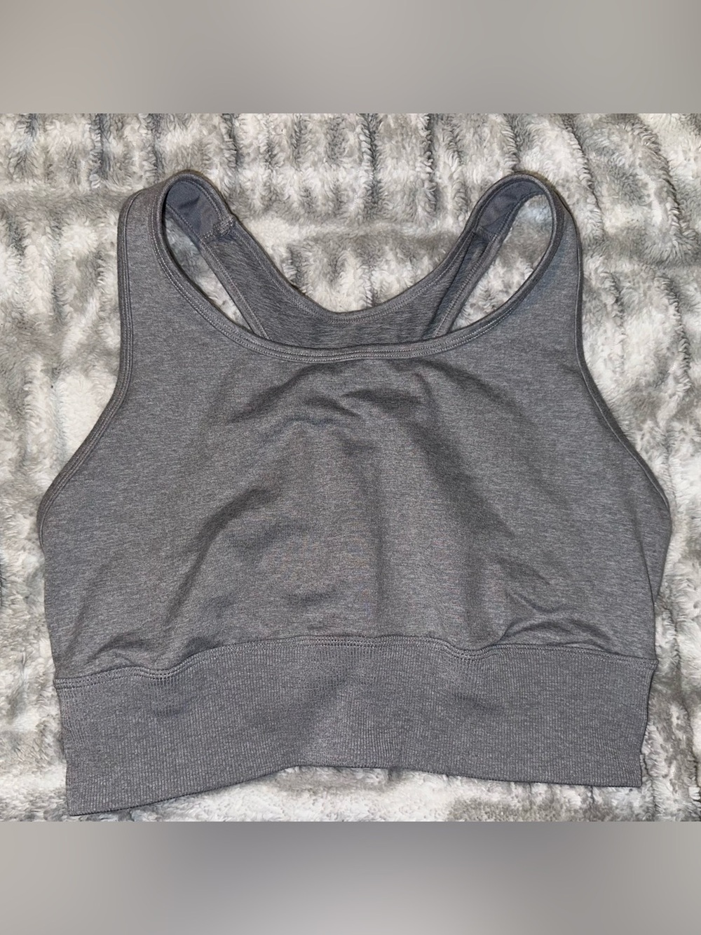Fashion Nova Gray Racerback Sports Bra
